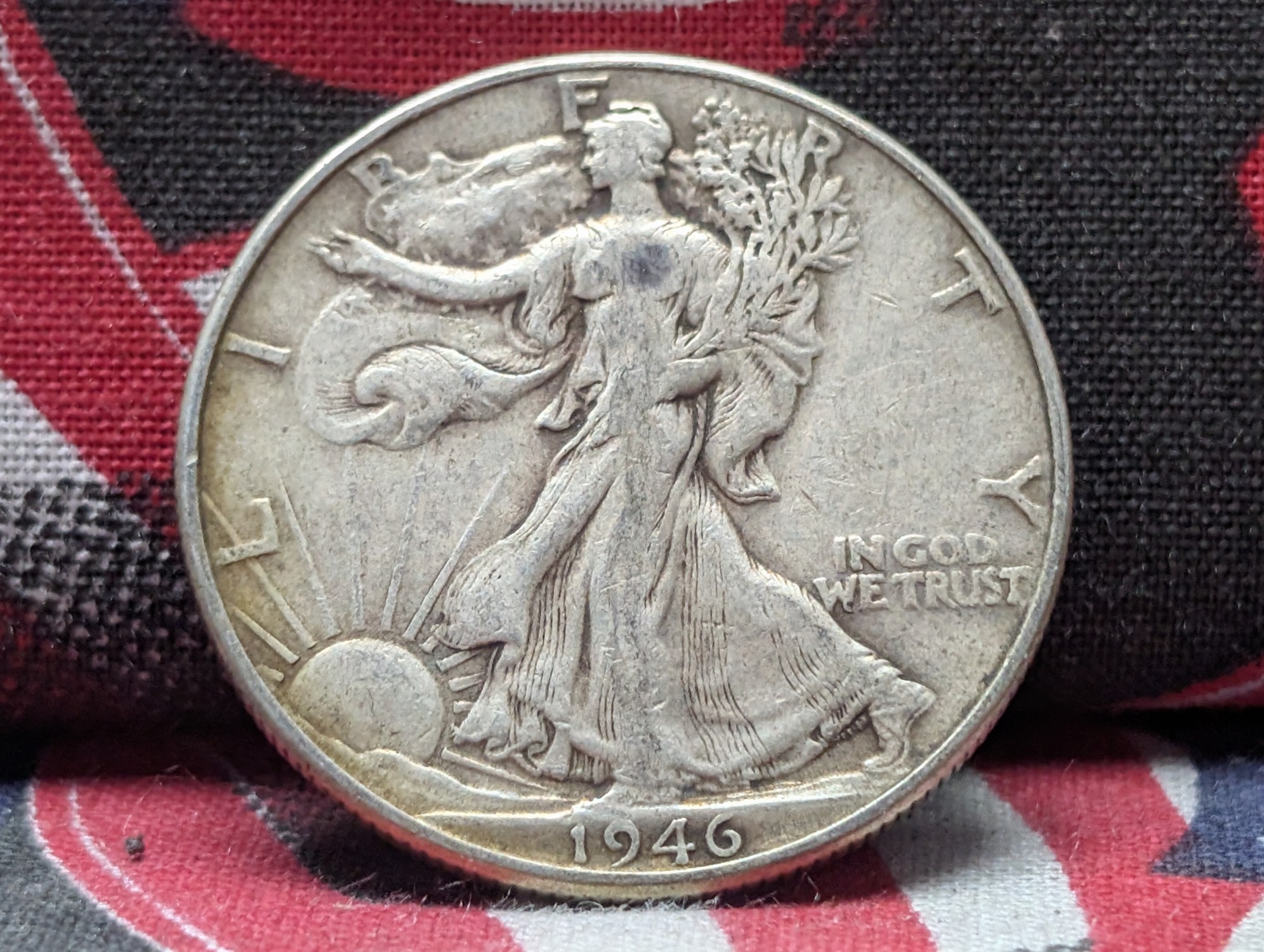 1946 DDR Walking Liberty 90% Silver Half Dollar - VF, Possible FS - 108 DDR - Not Certified