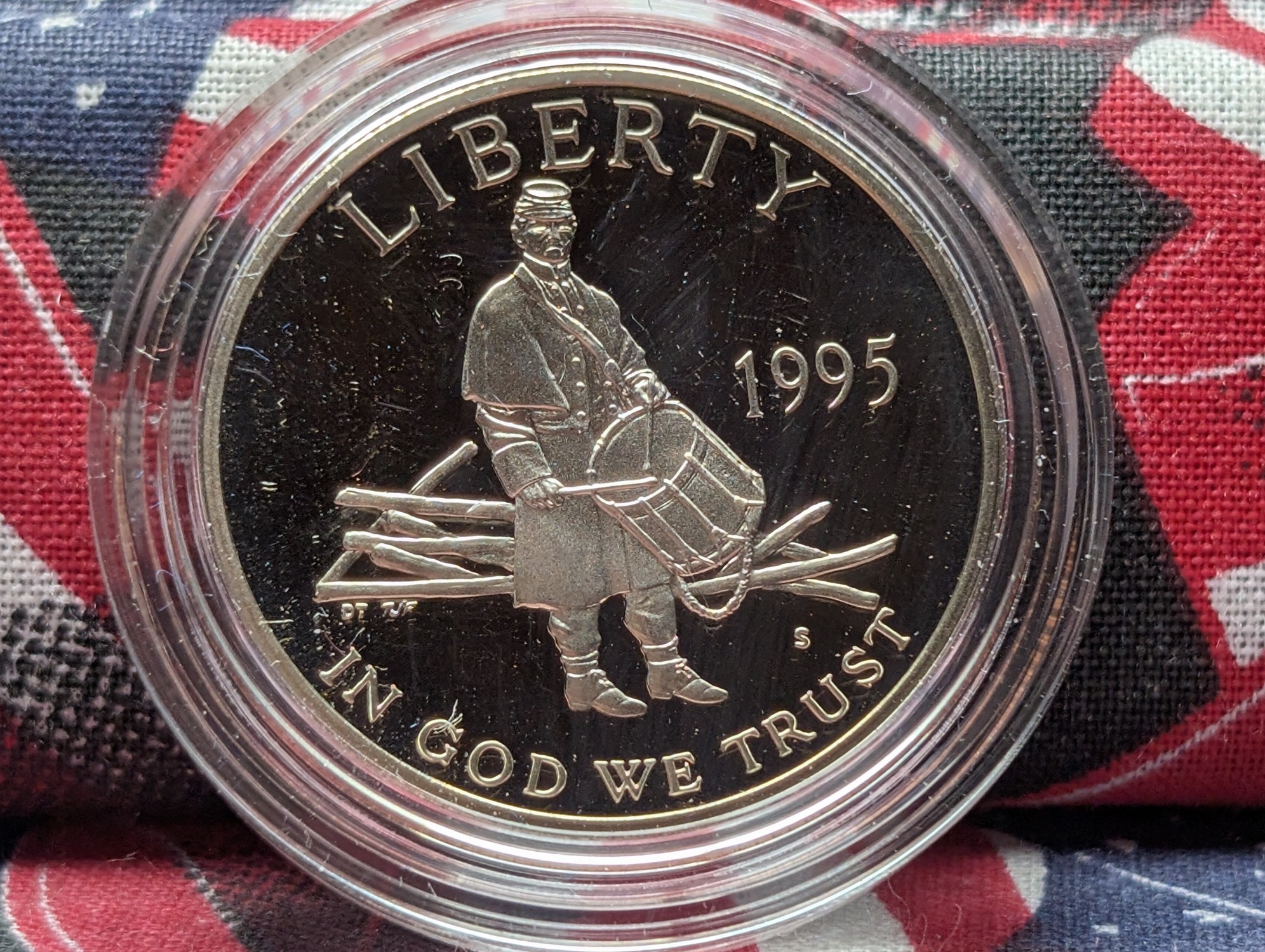 1995-S PROOF Civil War Commemorative Clad Half Dollar in Government Capsule