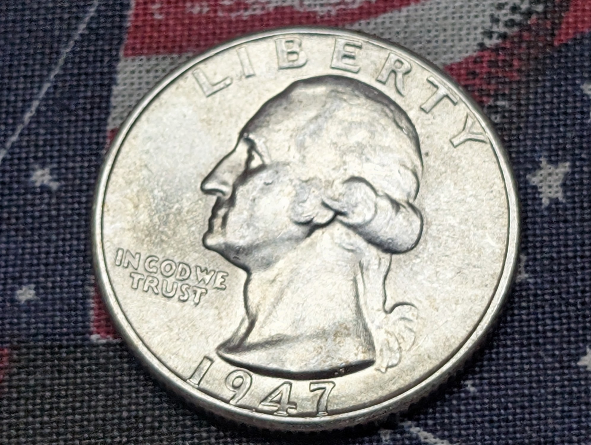1947-D Washington 90% Silver Quarter - BU