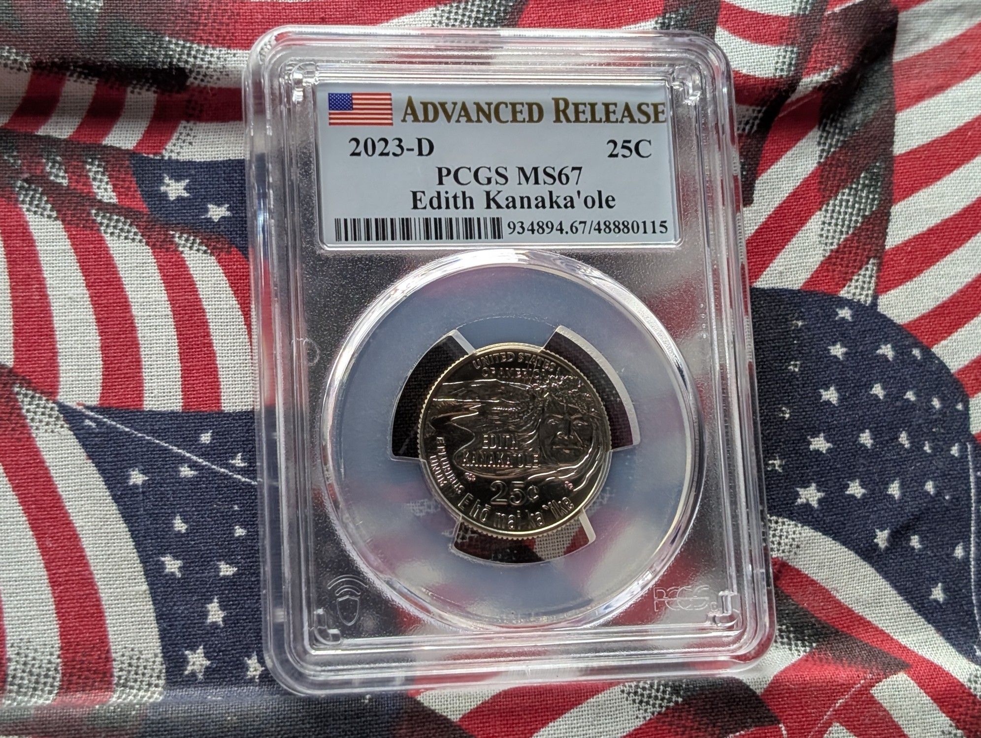 2023-D Edith Kanaka'ole Quarter PCGS MS67 - Advanced Release