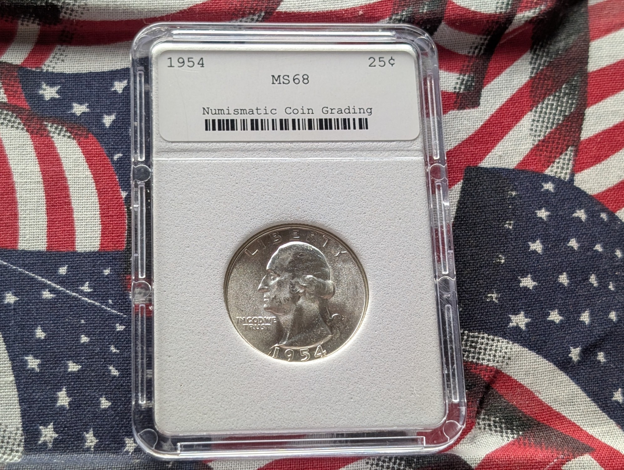 1954 Washington 90% Silver Quarter NCG Cert. MS68 - NOT NGC