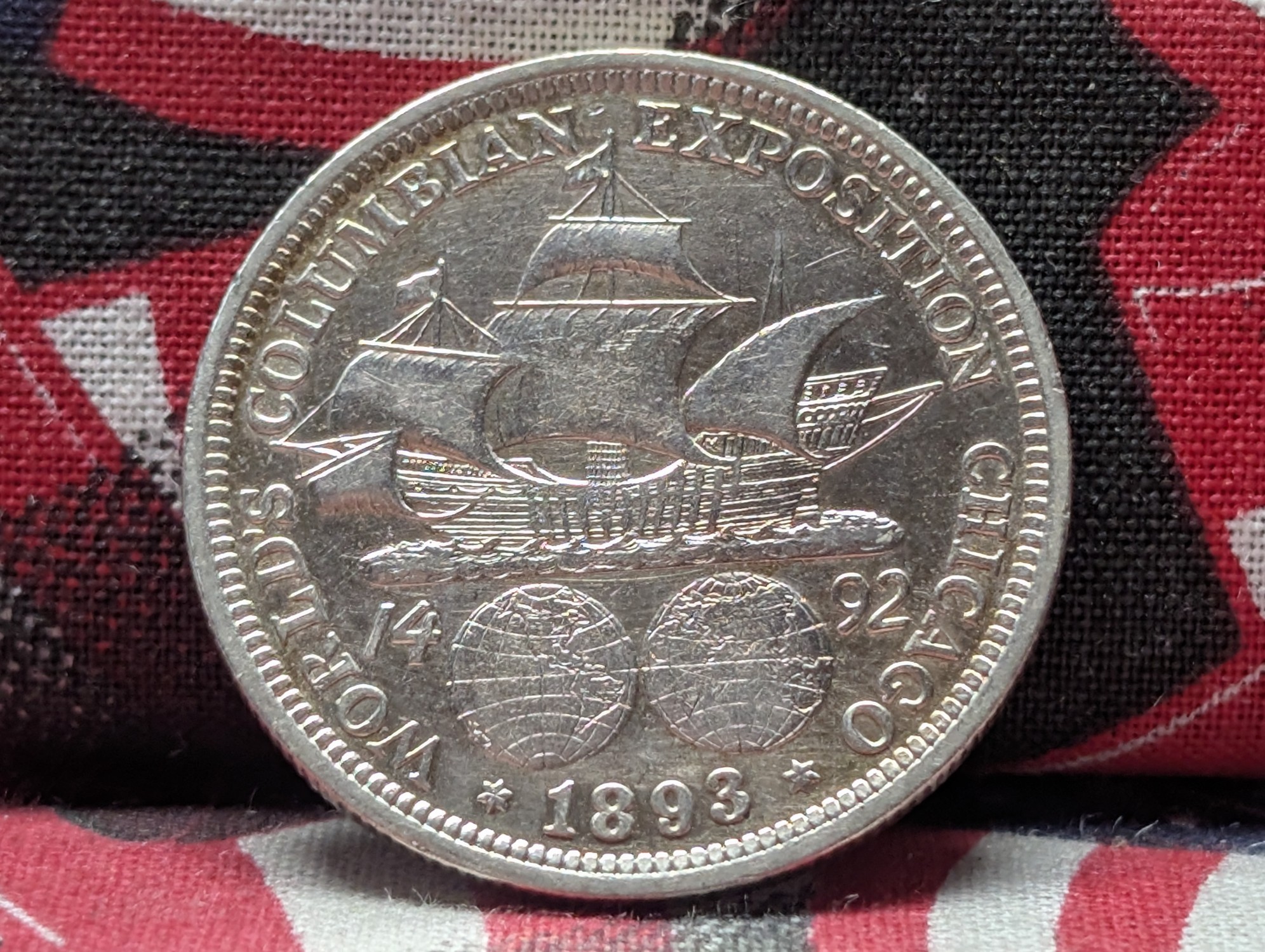 XF - 1893 Columbian Exposition Commemorative 90% Silver Half Dollar