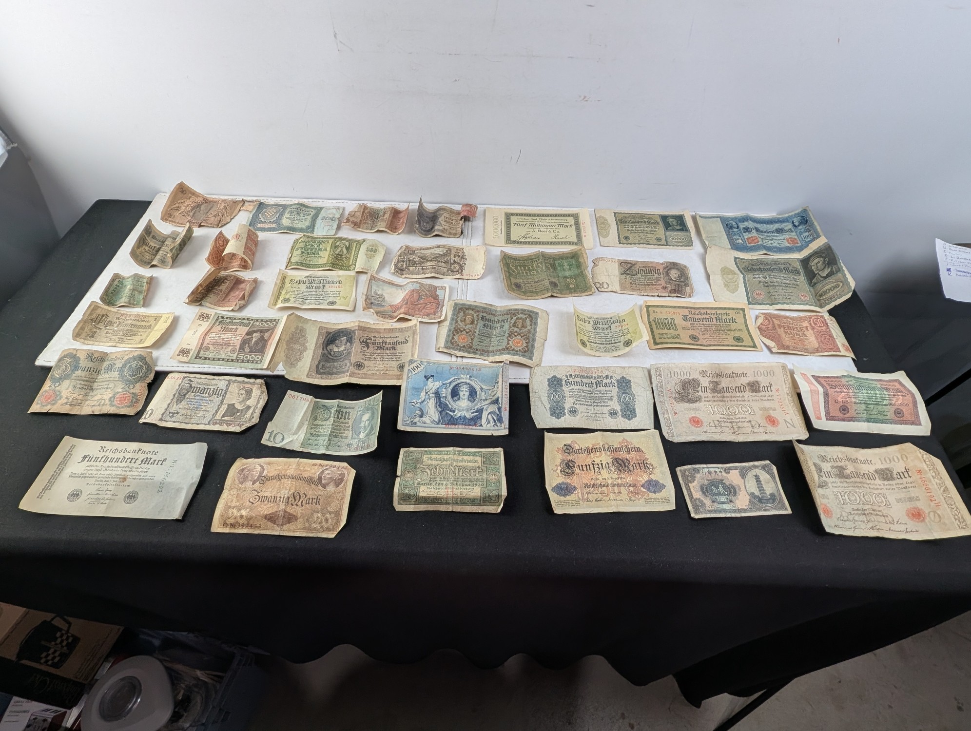 Roll of Various Vintage German Currency Notes