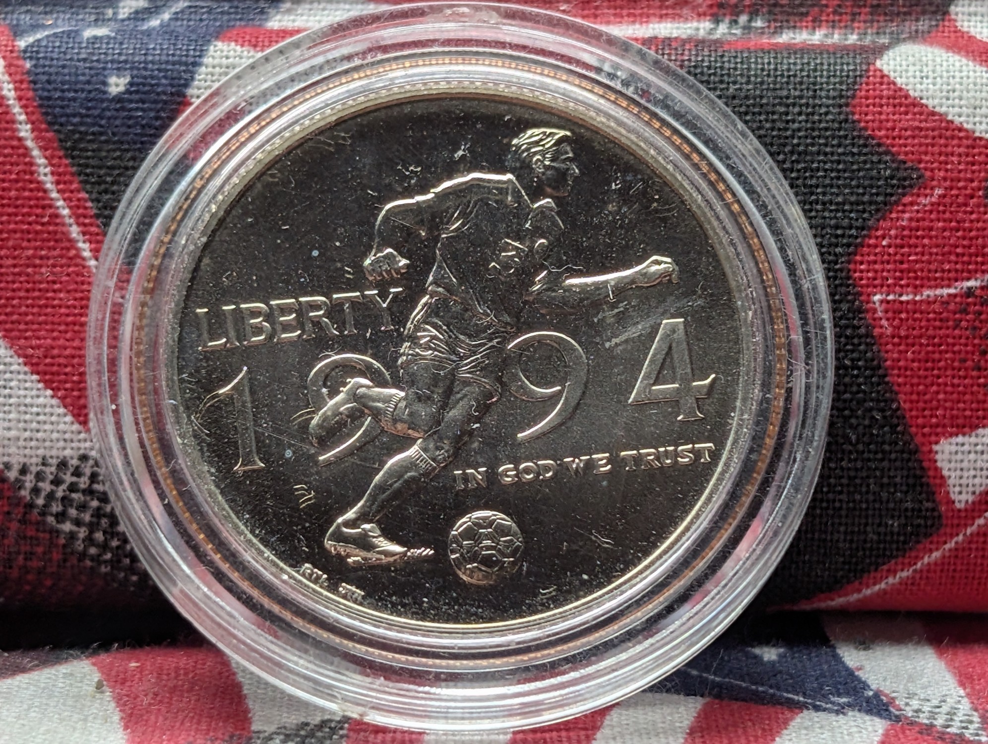 1994-D UNC Soccer World Cup USA Commemorative Clad Half Dollar in Government Capsule