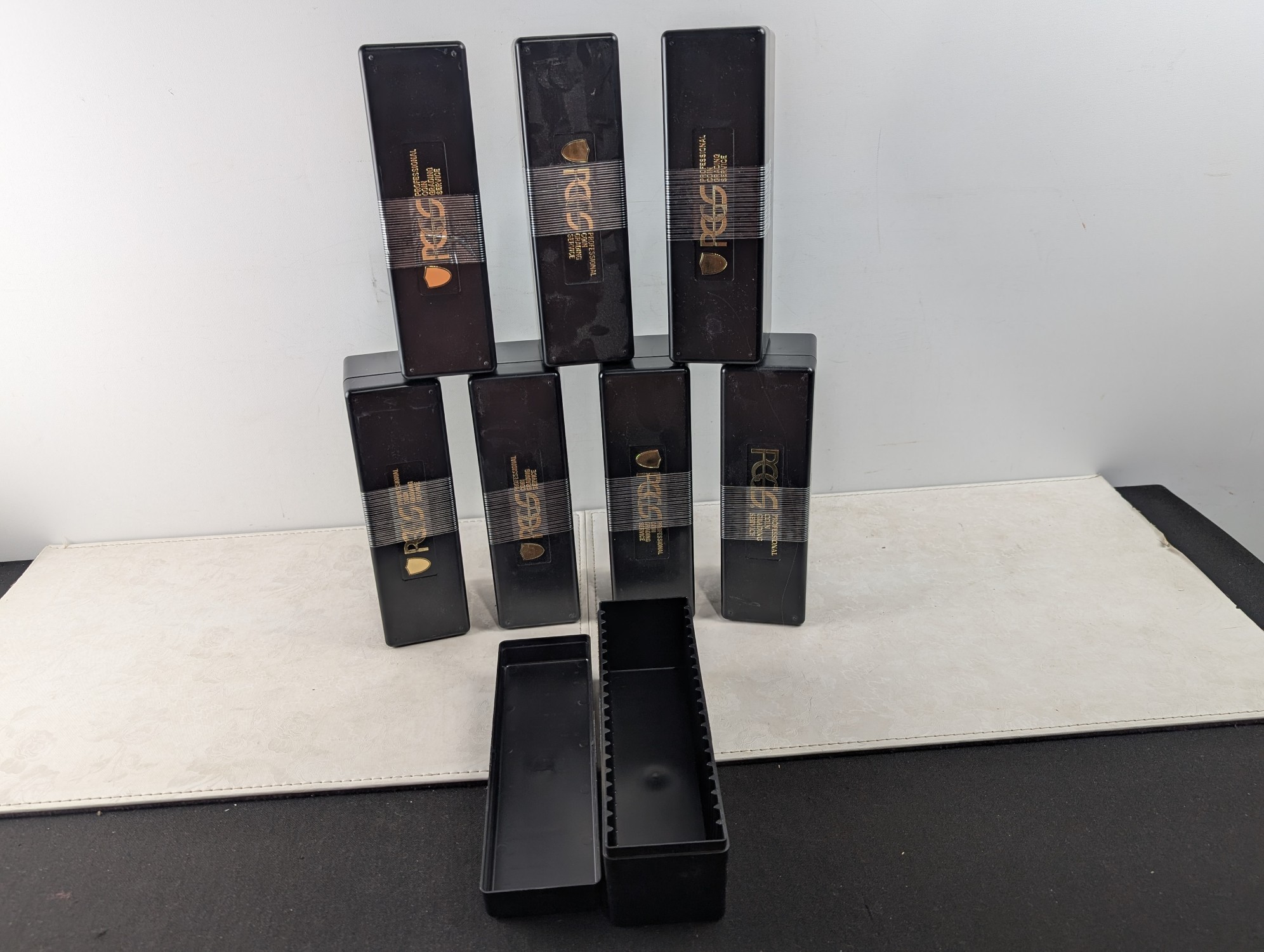 (8) *EMPTY* Slabbed Coin Storage Boxes - All Black PCGS - No Coins!!