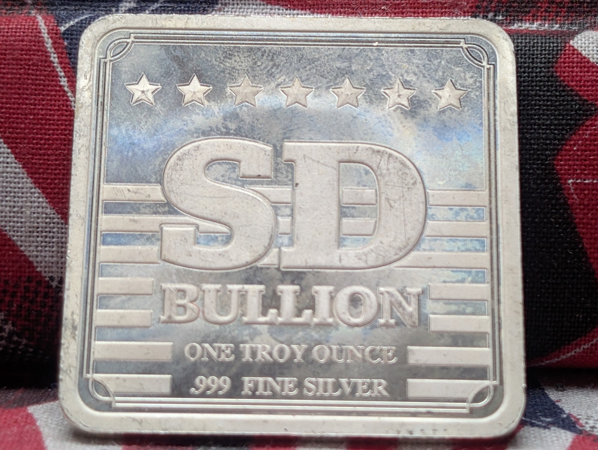 1 Troy Oz. .999 FINE SILVER Eagle Landing on The Cross Designed Bar