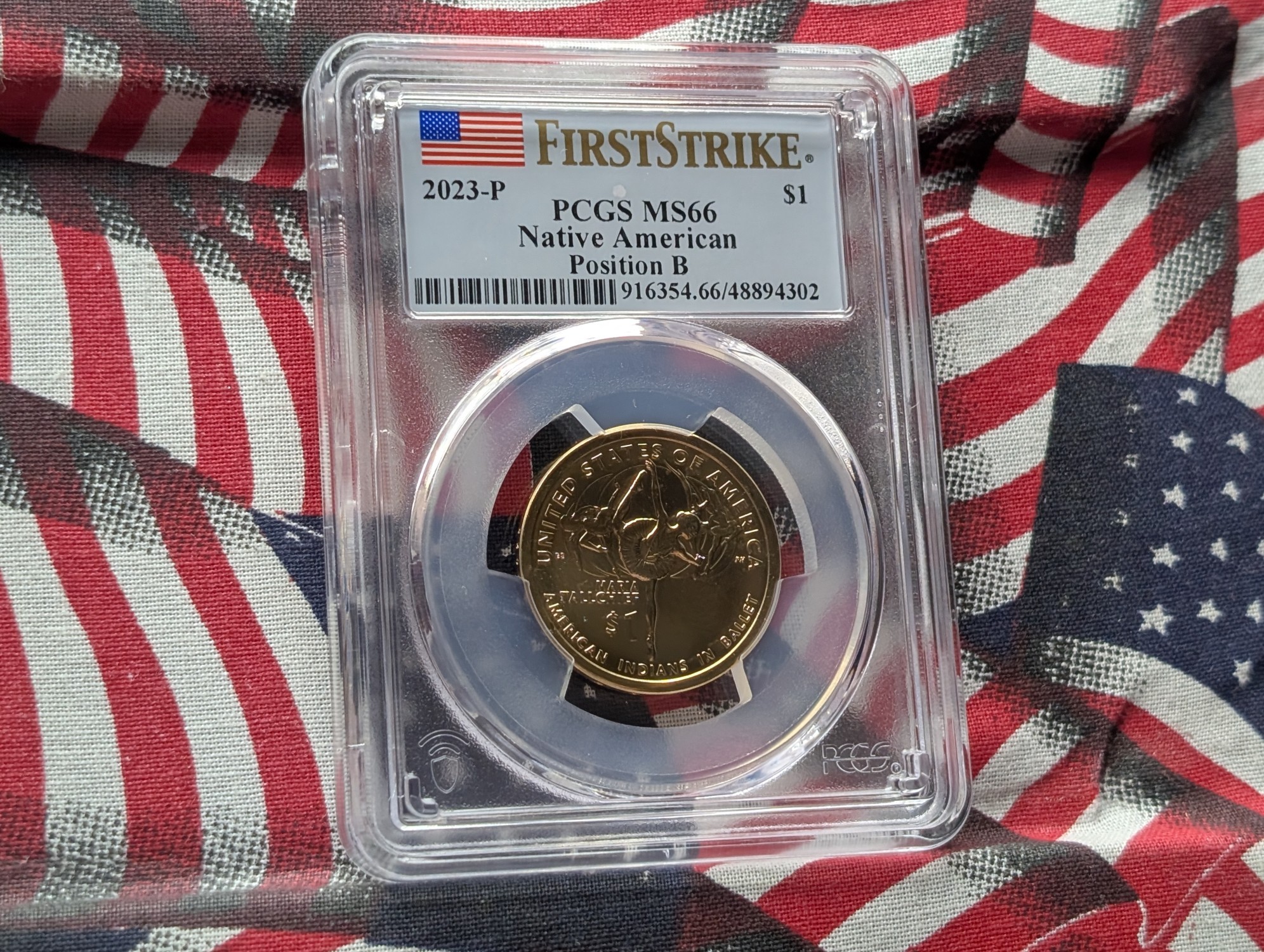 2023-P Sacagawea Native American (Maria Tallchief) Dollar PCGS MS66 Position B - First Strike