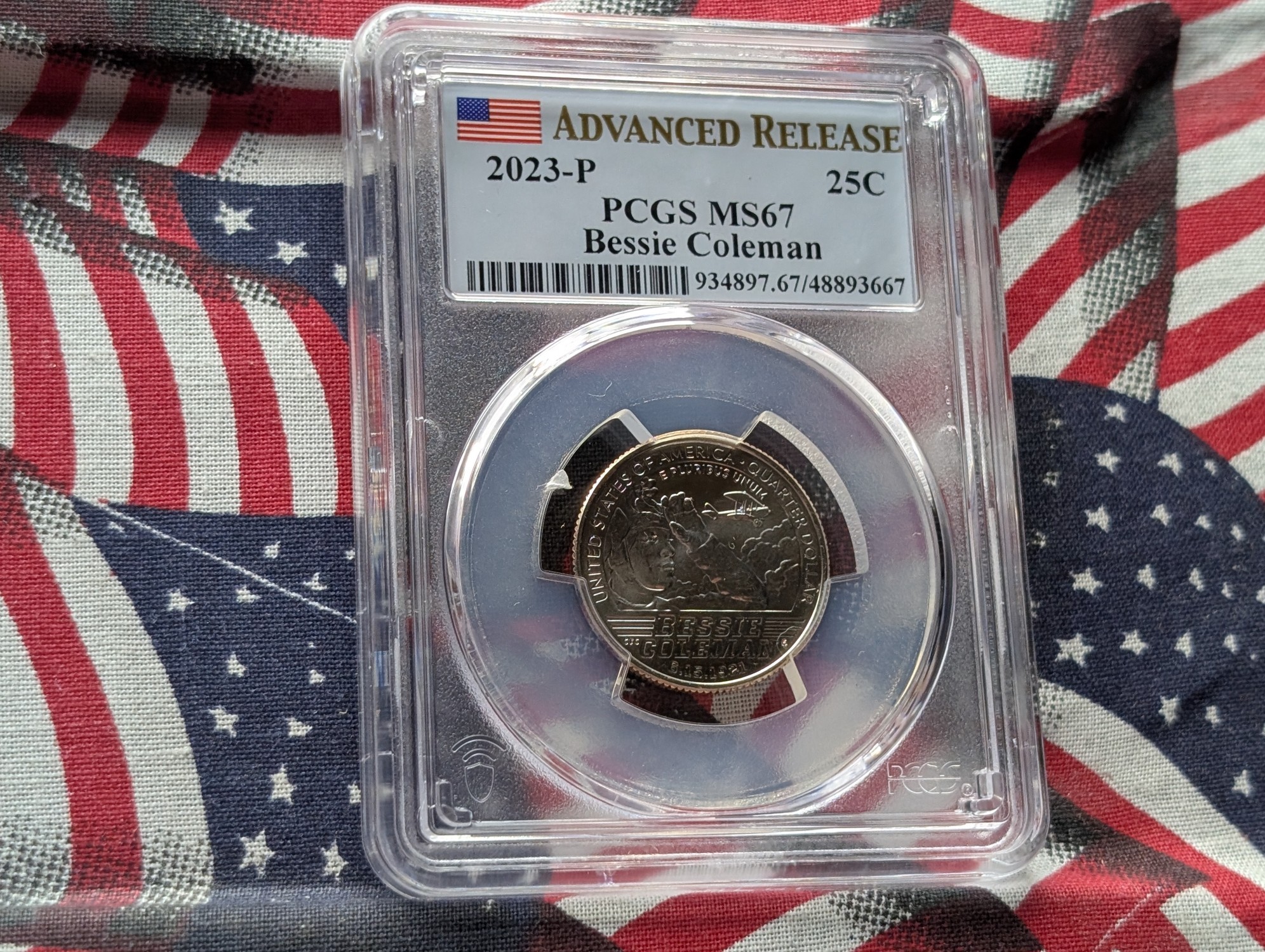 2023-P Bessie Coleman Quarter PCGS MS67 - Advanced Release
