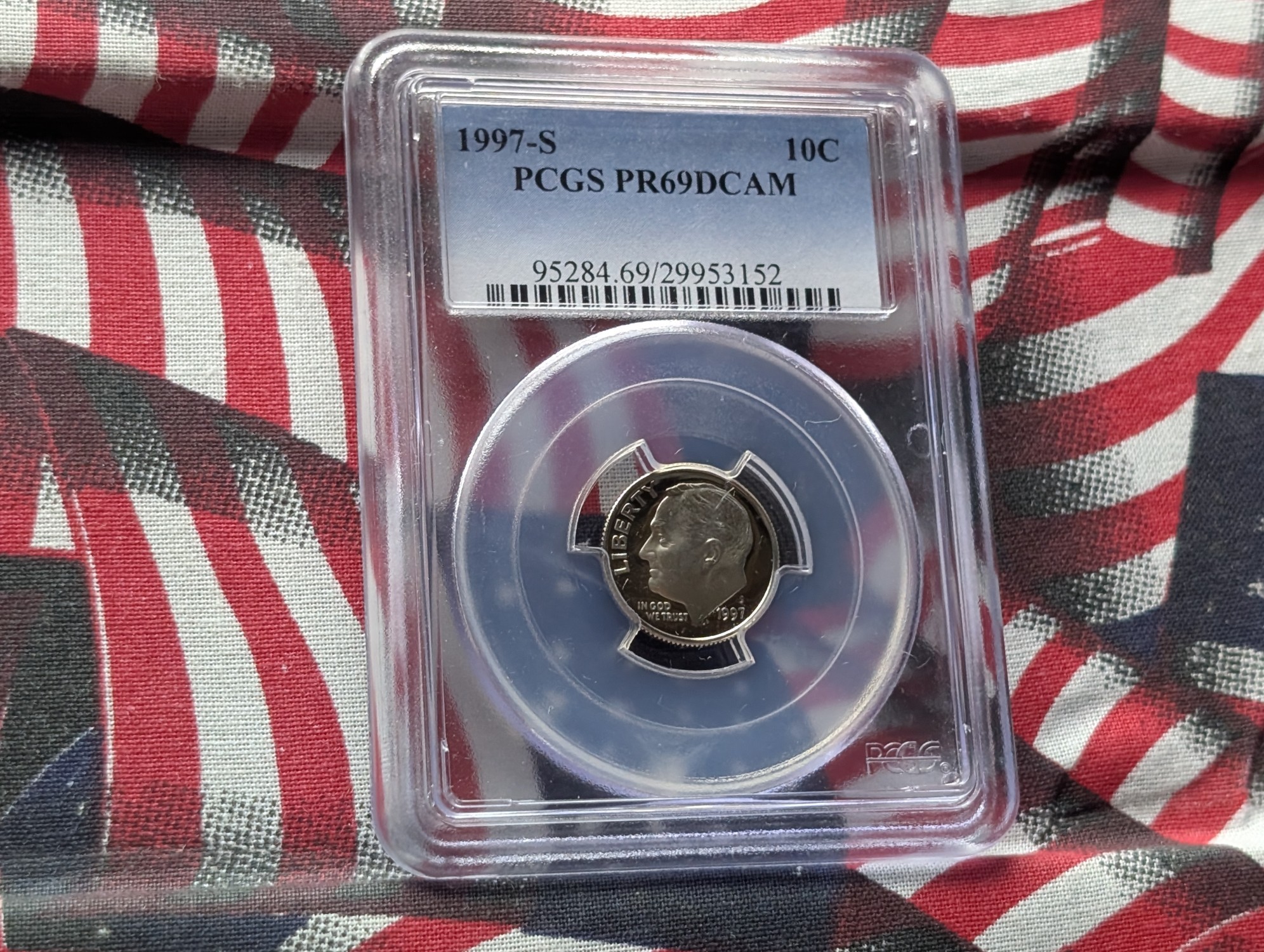 1997-S PROOF Roosevelt Dime PCGS PR69 DCAM