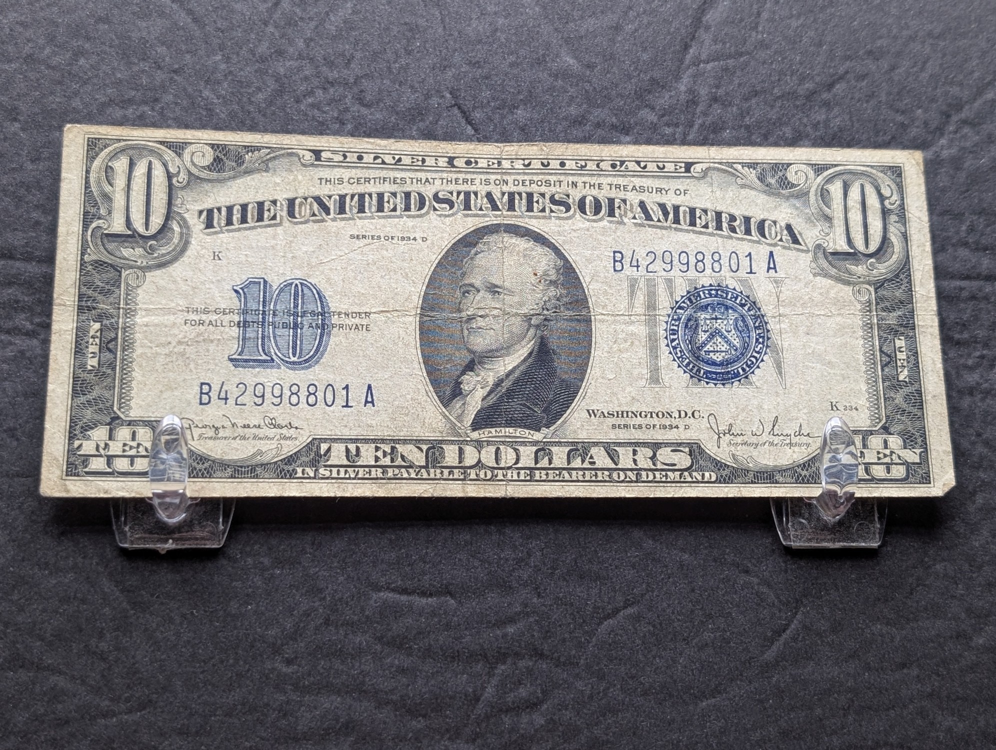 1934 D Series U.S. $10 Silver Certificate