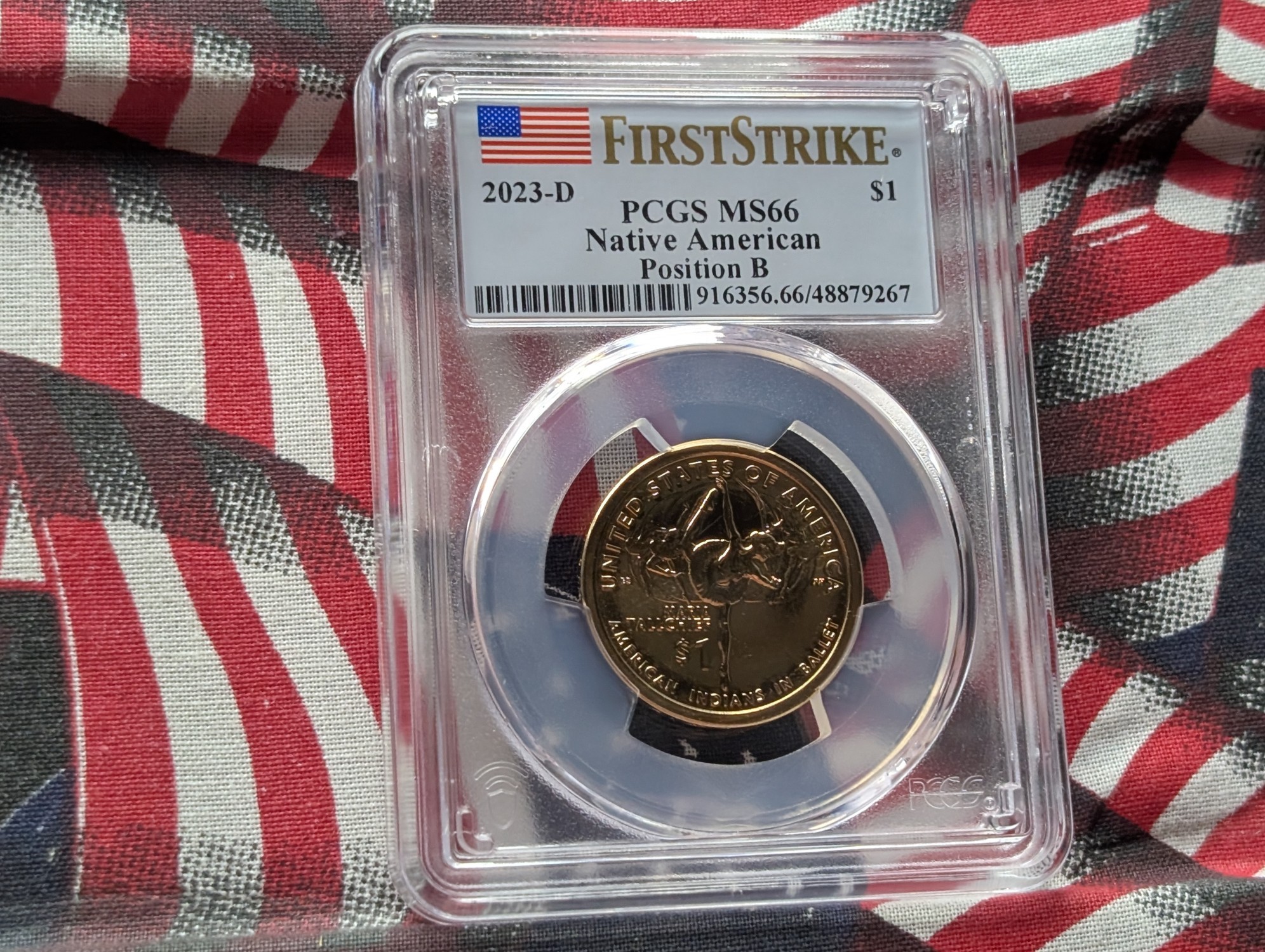 2023-D Sacagawea Native American (Maria Tallchief) Dollar PCGS MS66 Position B - First Strike