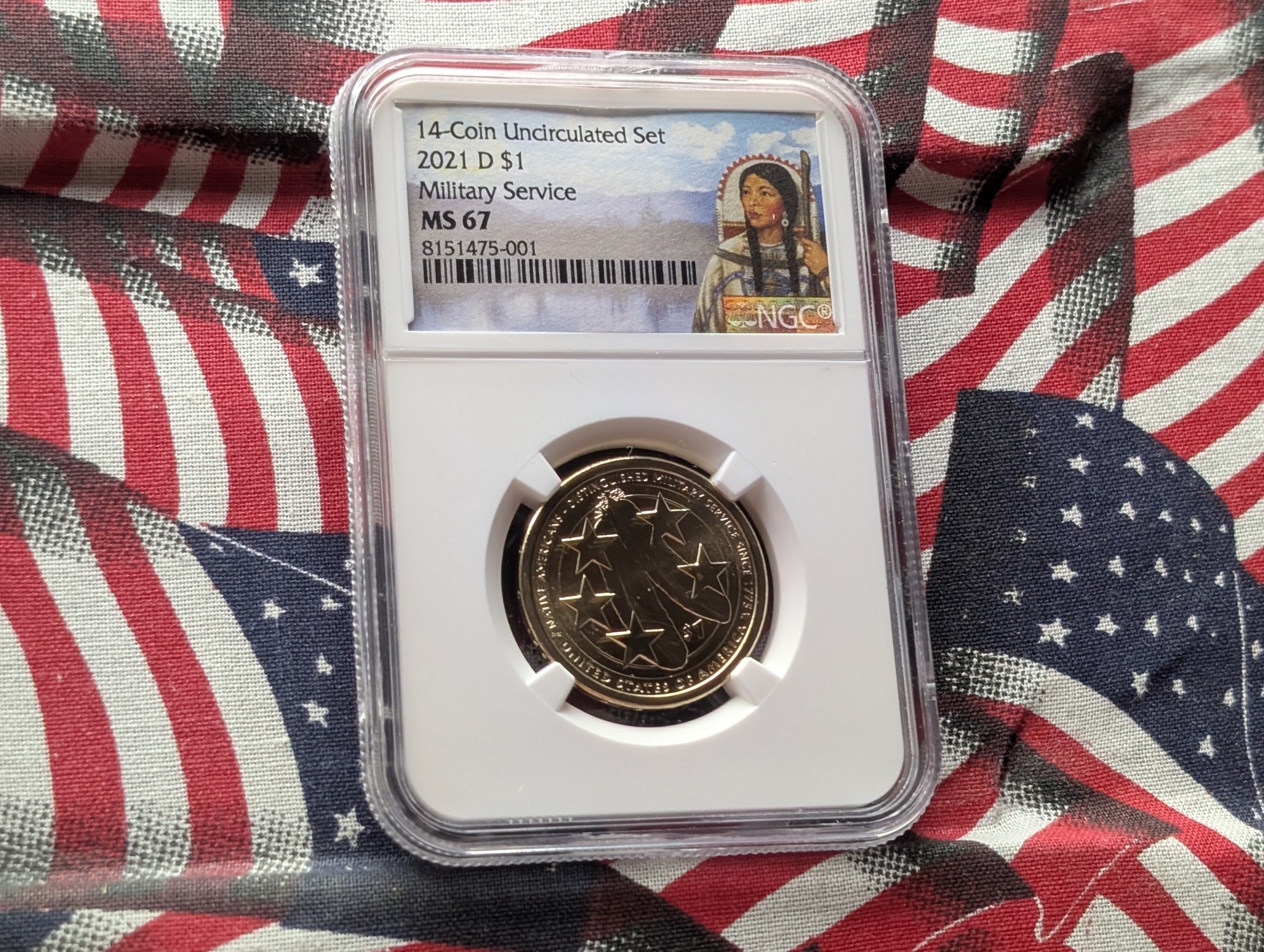 2021-D Sacagawea Military Service Dollar NGC MS67
