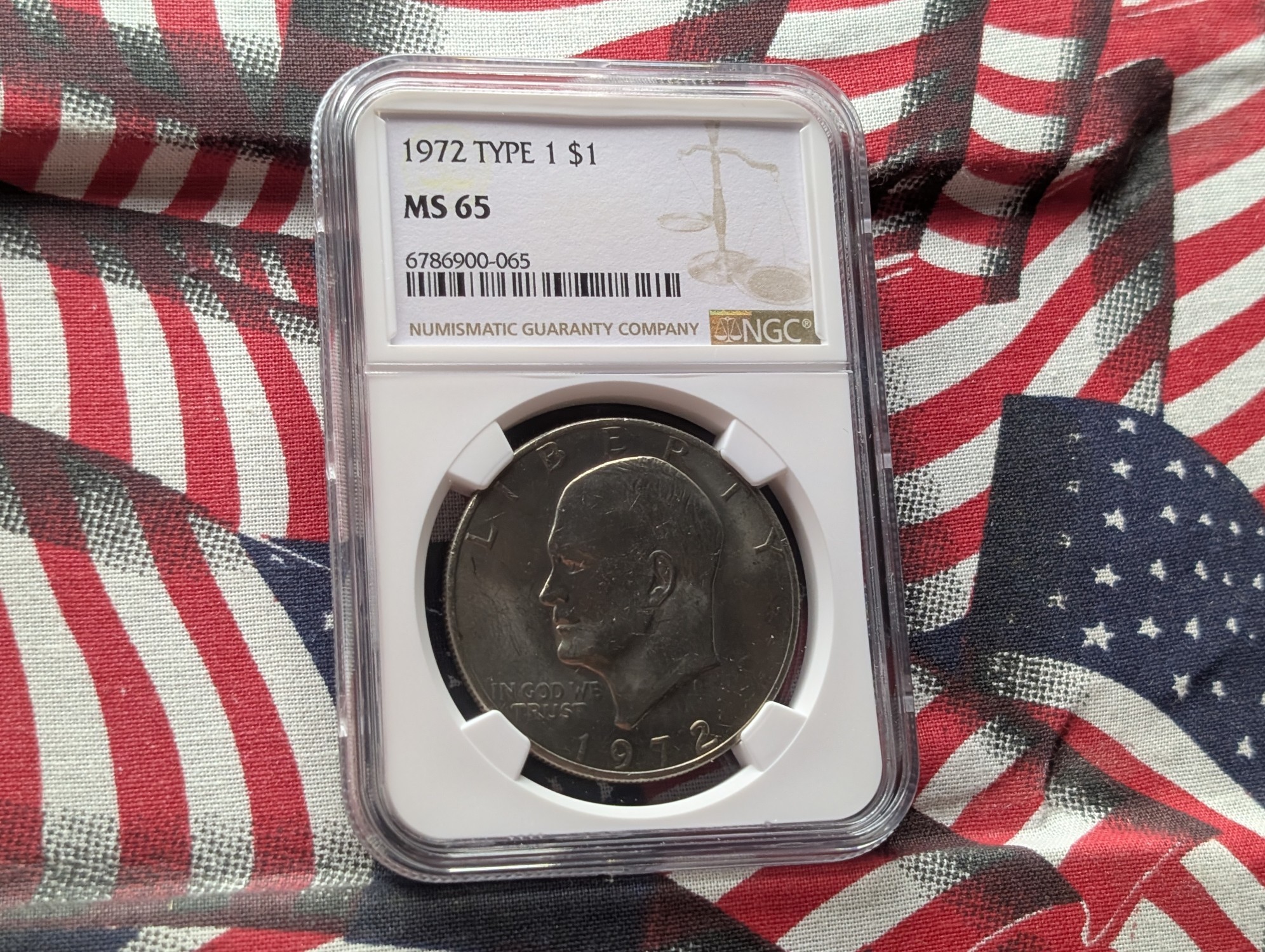 1972 Type 1 Eisenhower Dollar NGC MS65