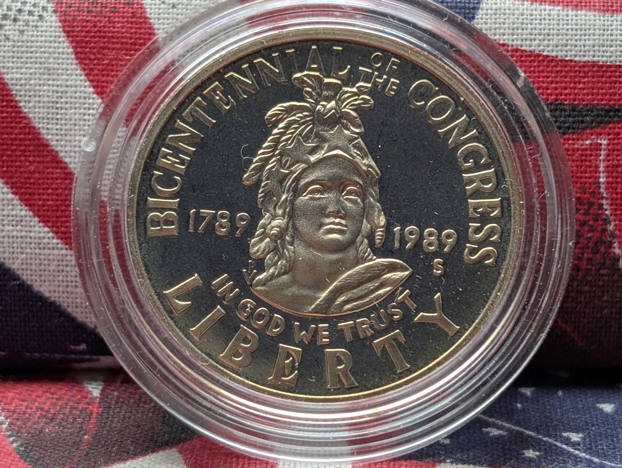 1989-S PROOF Bicentennial of the Congress Commemorative Clad Half Dollar in Government Capsule