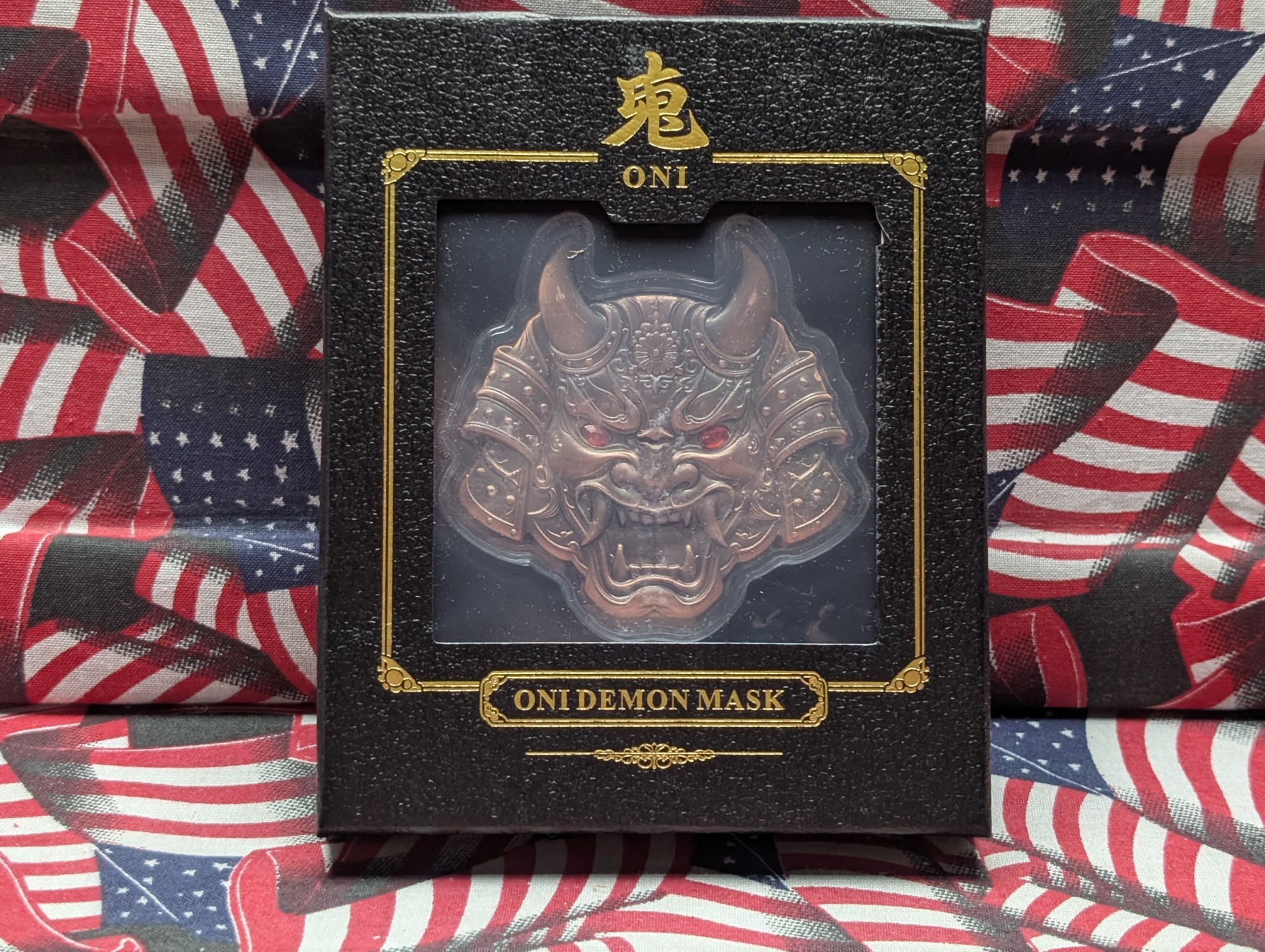 5 A.V.D.P. Oz. .999 FINE COPPER Oni Demon Mask Shaped Piece - REALLY NEAT! In Display Box