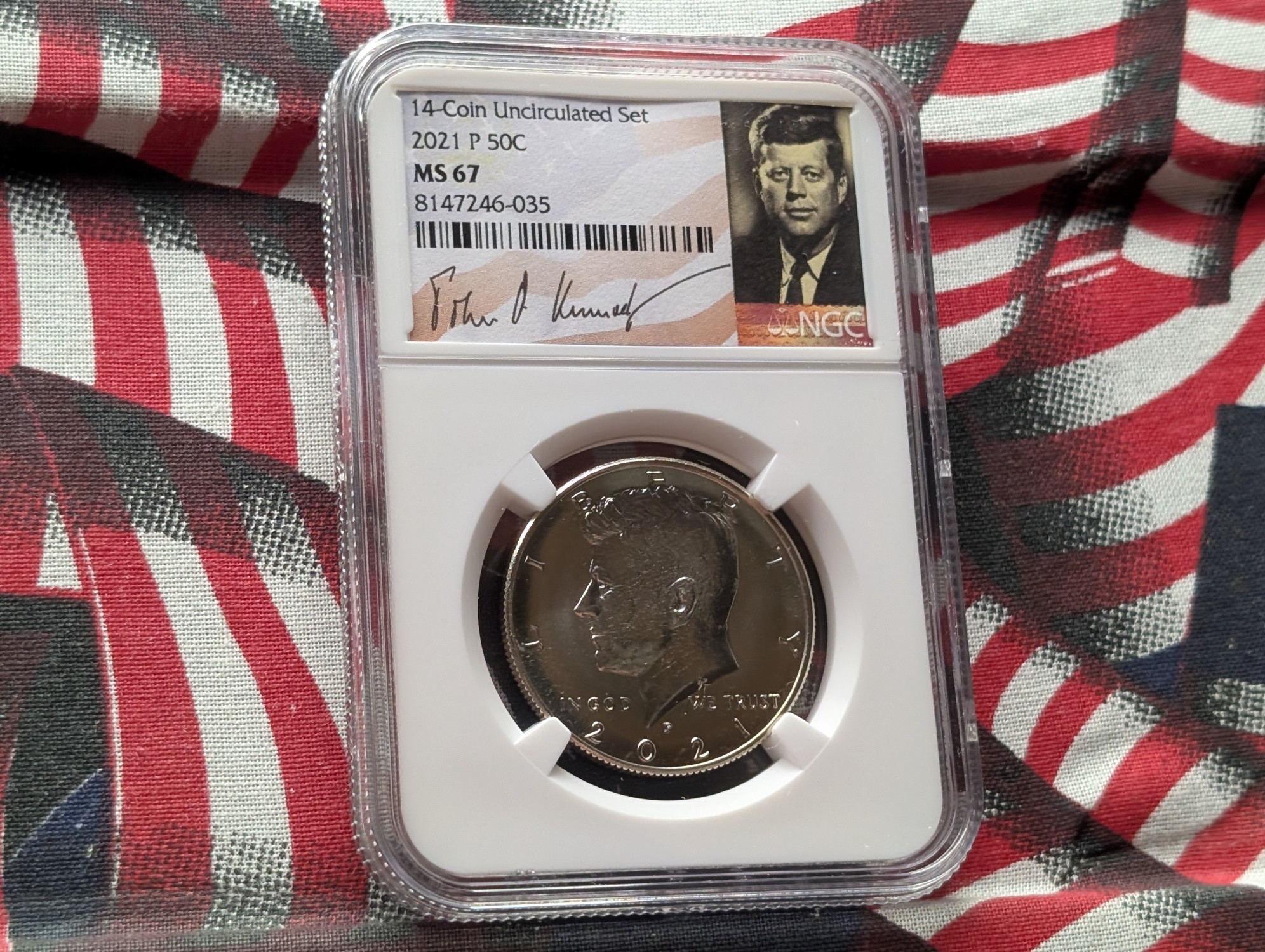 2021-P Kennedy Half Dollar NGC MS67 w/ Signature Case