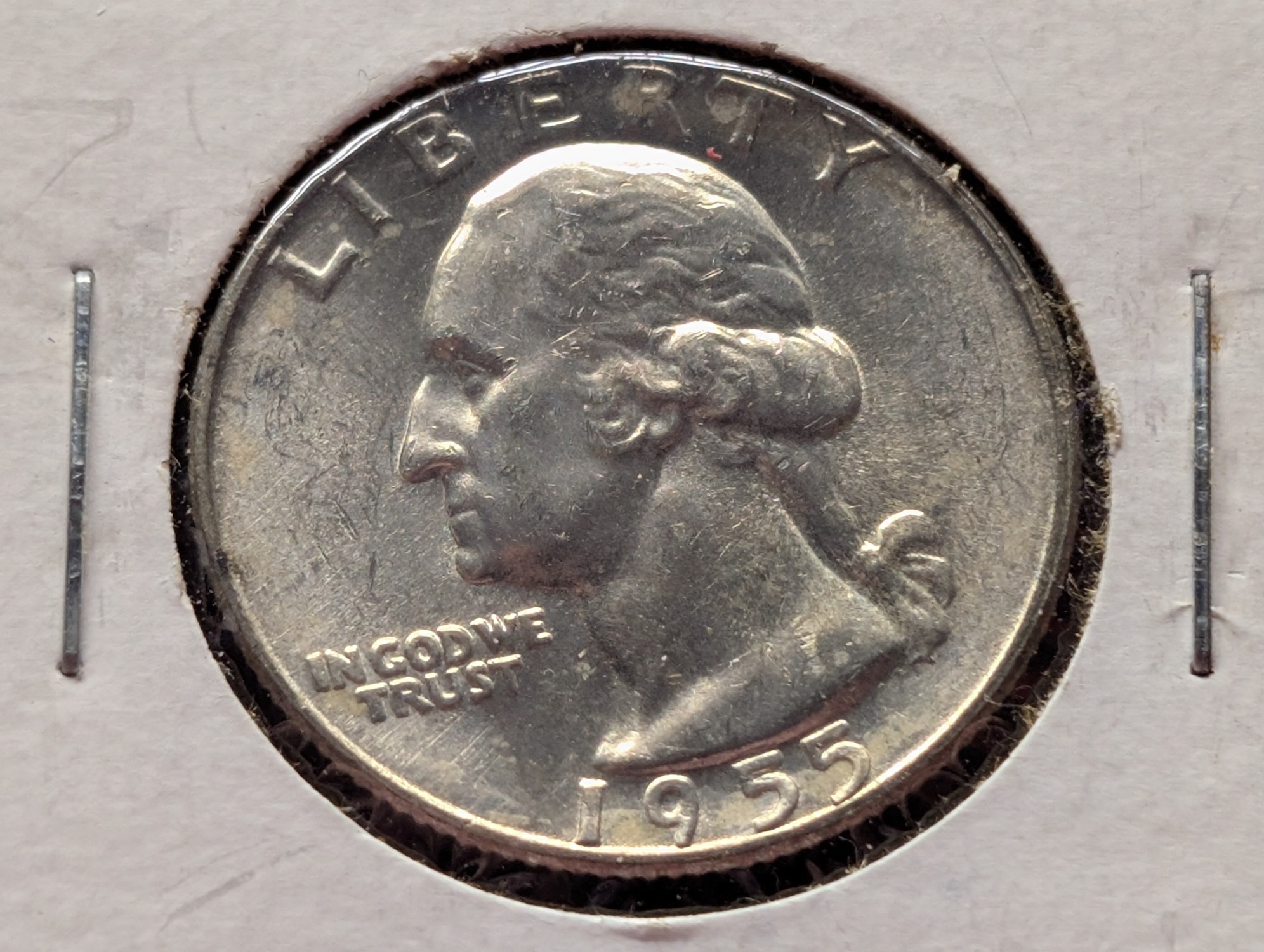 1955-D Washington 90% Silver Quarter