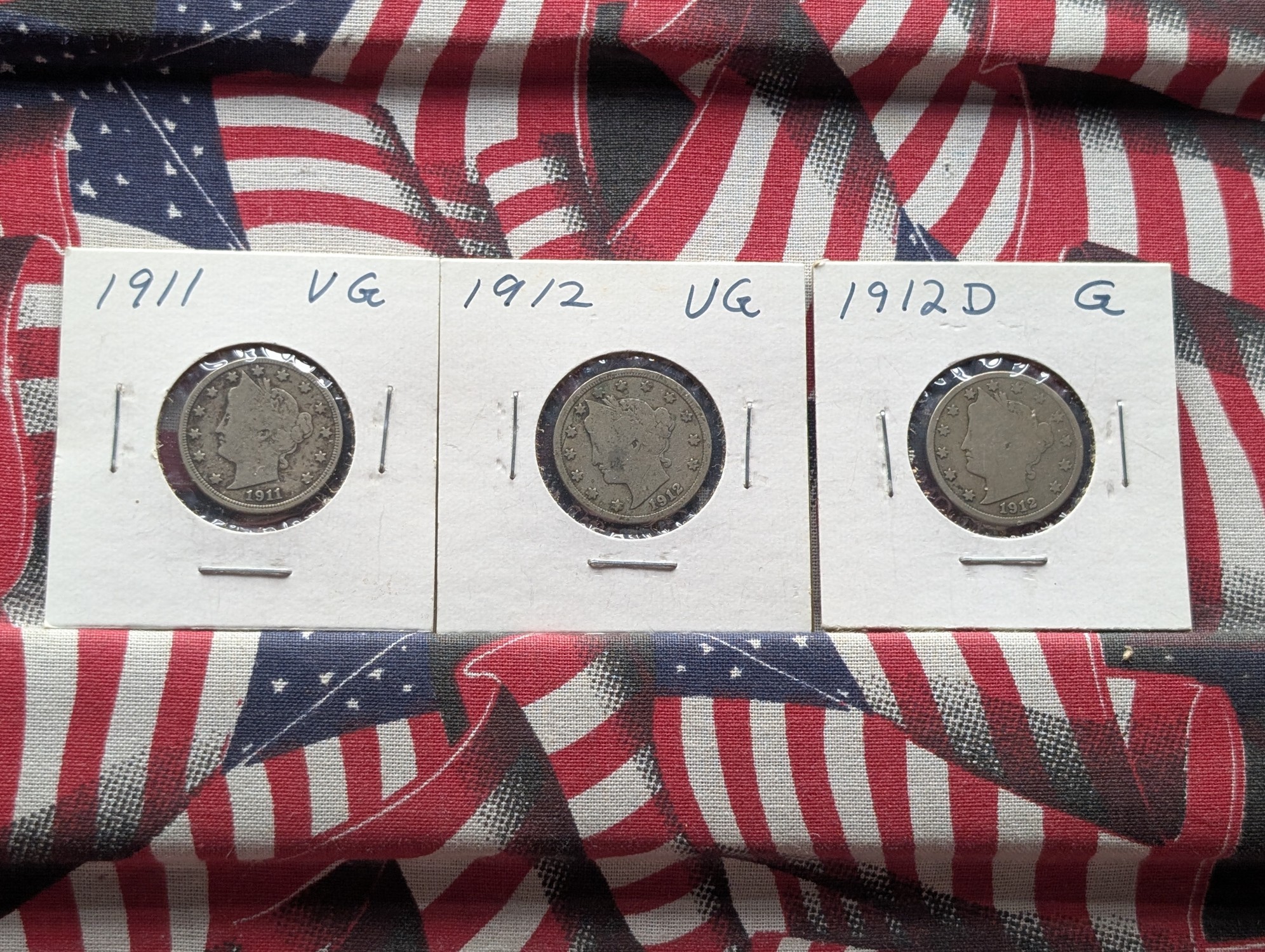 1911, 1912, and 1912-D Liberty Head V Nickels