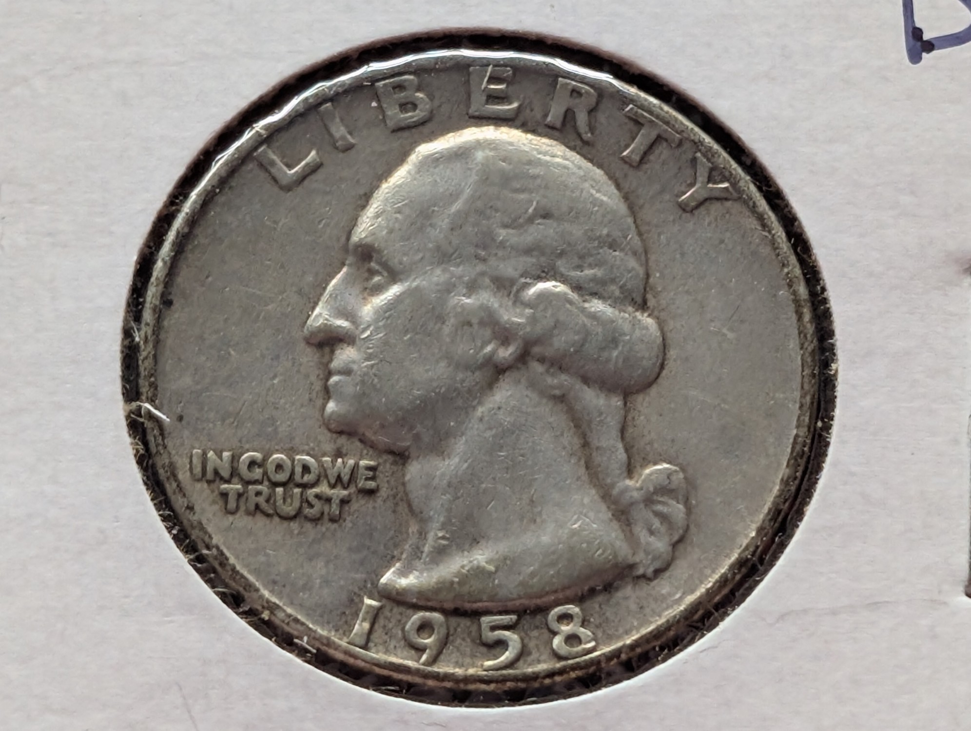 1958-D Washington 90% Silver Quarter