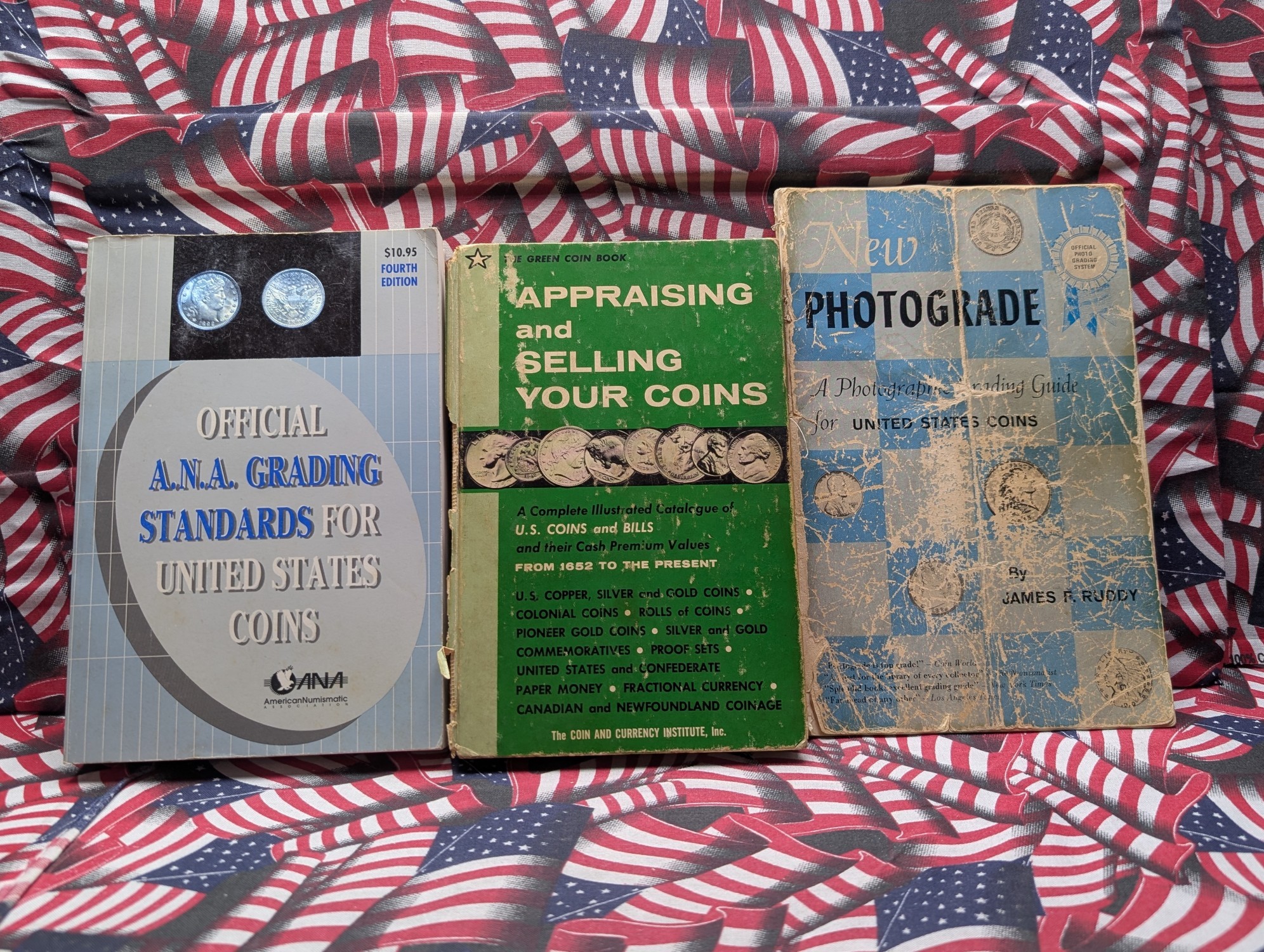 (3) Coin Books, Official A.N.A. Grading Standards for U.S. Coins, Appraising & Selling Your Coins and New Photo grade