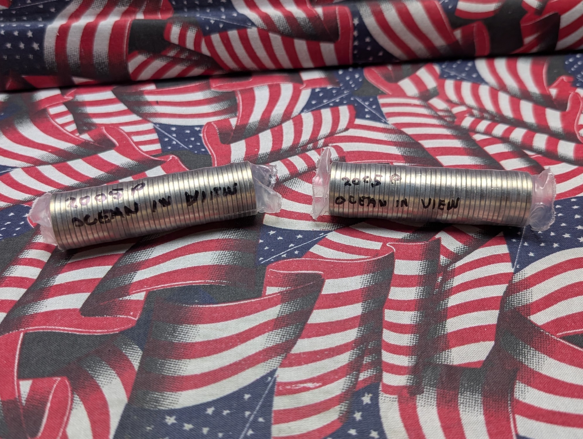 (2) Shrink Wrapped Rolls of 2005-P Ocean in View Jefferson Nickels