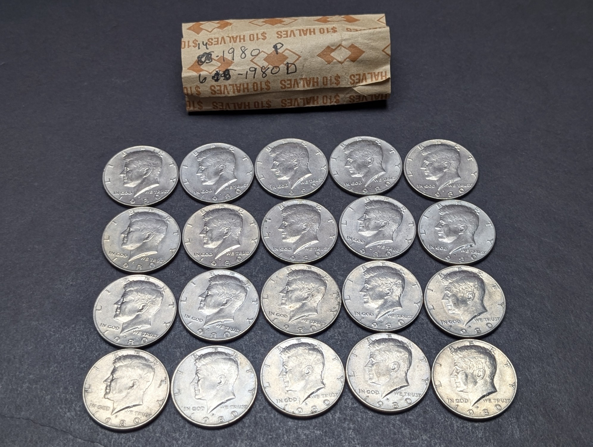 (14) 1980-P & (6) 1980-D Kennedy Half Dollars