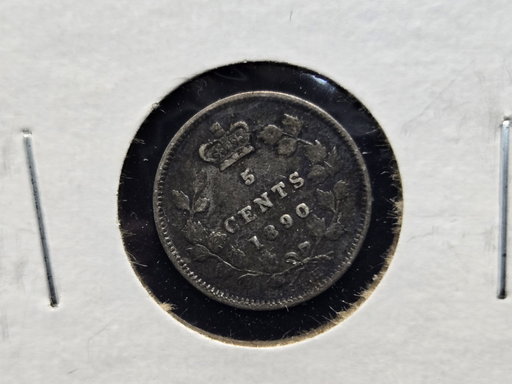 1890-H Canada 5 Cents - 92.5% Silver, 1.167g