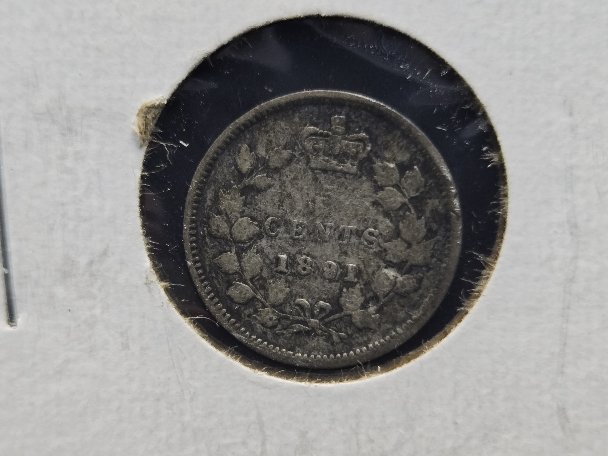 1891 Canada 5 Cents - 92.5% Silver, 1.167g