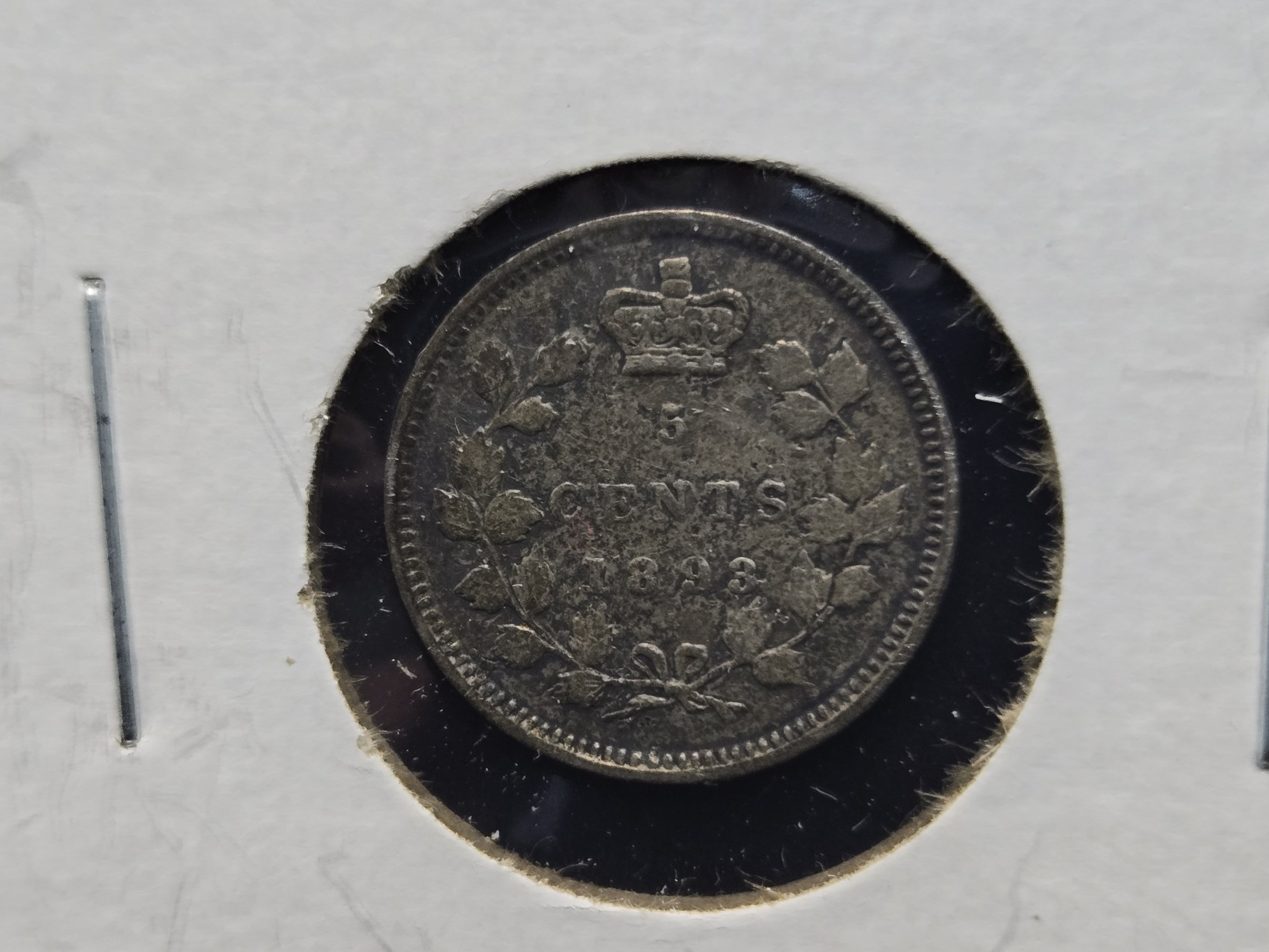 1893 Canada 5 Cents - 92.5% Silver, 1.167g