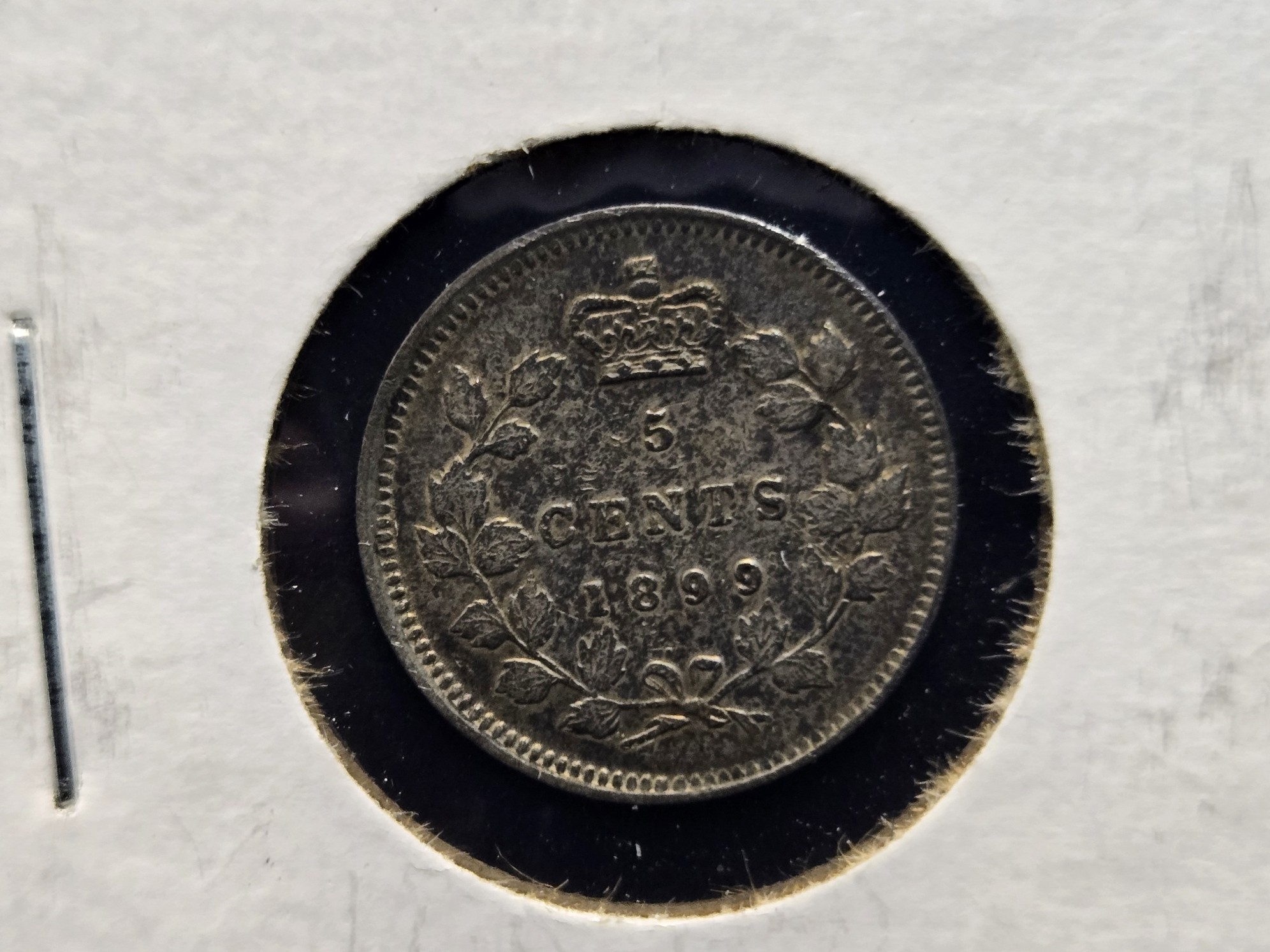 1899 Canada 5 Cents - 92.5% Silver, 1.167g