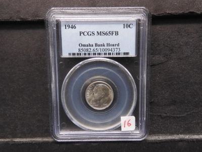 1946 Silver Roosevelt Dime - PCGS - MS 65 - FB - Omaha Bank Hoard