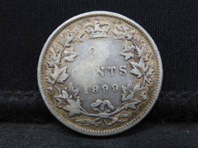 1899 Canada 25 Cents 92.5% Sterling Silver Coin. Victoria Portrait. Coin Weighs 0.18 Toz.