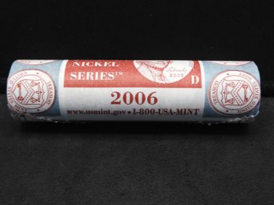 Roll Of 40 2006-D Brilliant Uncirculated Westward Journey Nickels In Original US Mint Wrapped 