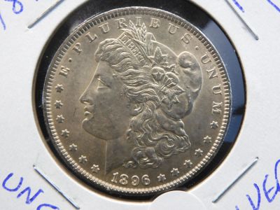 1896-P Proof-Like UNC Morgan Dollar RARE KEY DATE Silver Coin Natural Toning MS+