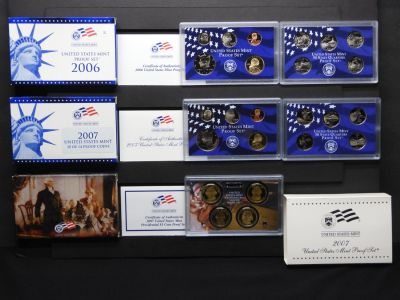 2006-S & 2007-S Proof Sets With Original Gov't. 2006-S &amp; 2007-S Proof Sets With Original 