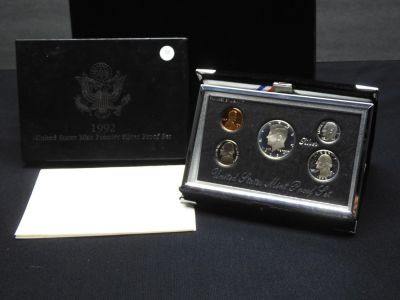 1992-S US Mint Silver Proof Set, Three 90% Silver Coins