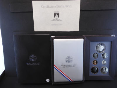 1989-S US Prestige Set Includes the Congressional 90% Silver Dollar