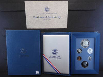 1987-S US Prestige Set Includes the US Constitution 90% Silver Dollar