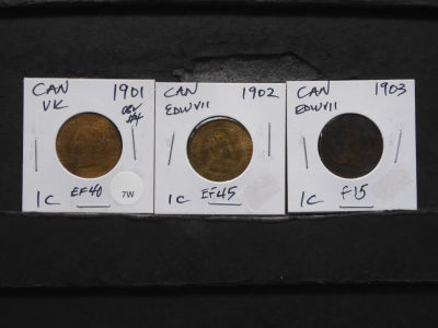 1901, 1902, 1903 Canadian Large Cents