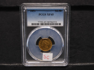 1851 GOLD $2.50 PCGS XF45