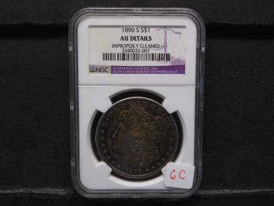 1890-S MORGAN DOLLAR NGC AU DETAILS