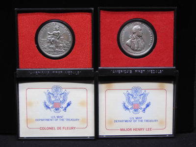 2- America’s First Medals from the U.S. Mint. Major Henry Lee and Colonel De Fleury.