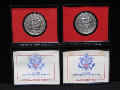 2- America’s First Medals from the U.S. Mint. Major Henry Lee and General Daniel Morgan.