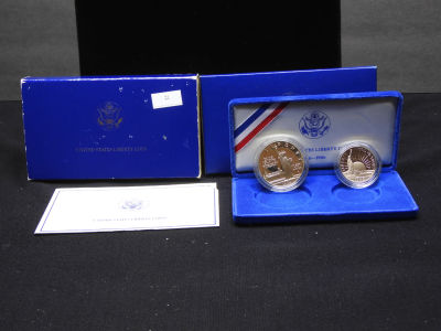 1986-S U.S. Statue of Liberty 2 Coin Proof Set OGP