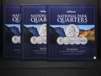 Warman's National Park Quarters Collector's Map never used 3 total