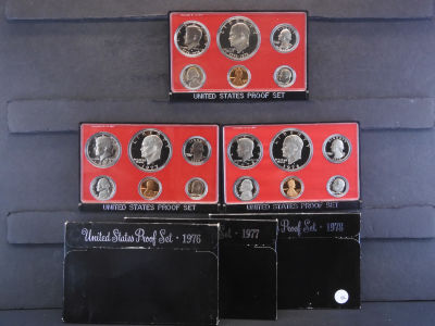 1976-S, 1977-S, 1978-S United States Proof Sets