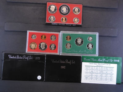 1979-S, 1982-S, 1995-S United States Proof Sets