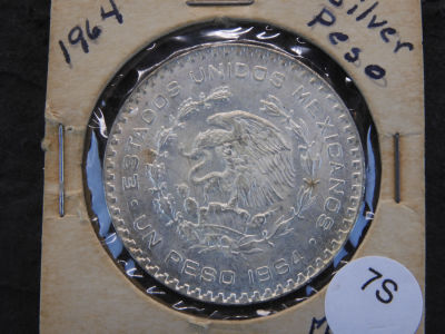 1964-Mo 10% Silver Mexico Un Peso