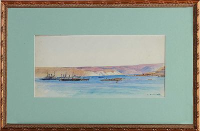 Гриценко Николай Николаевич - Корабли в бухте. 1890-е гг. Бумага на картоне, акварель, белила 