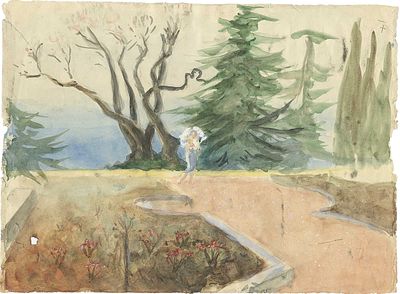 Бехтеев Владимир Георгиевич - Гурзуф. Берег моря. 1940-е гг. Бумага, акварель Размер 37 &times; 48,7 см 